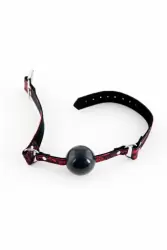 Силиконовый кляп на кружевном ремешке 78 см TOYFA Marcus – красный