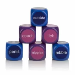 Набор из 6 игральных кубиков для взрослых Calexotics Hot & Spicy Party Dice – розовый, фиолетовый