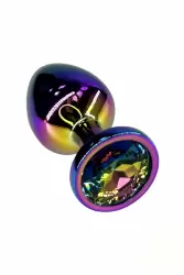 Анальная пробка с радужным кристаллом, размер M, Kanikule