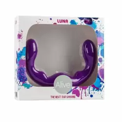 Безремневой двухсторонний страпон Luna - фиолетовый