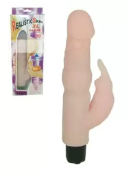 Вибратор-реалистик с клиторальной стимуляцией Realistic Skin – телесный