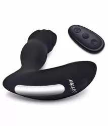 Мощный стимулятор простаты BlueLine Thumper - Prostate Flicking, с пультом Д/У, 13,5 см, 4 режима, силикон