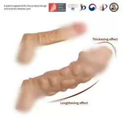 Реалистичная насадка на пенис с бугорками, Kokos, размер L