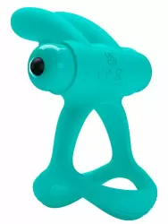 Эрекционное виброкольцо Baile Passionate Dante, 8,7 см, 10 режимов, силикон, бирюзовое