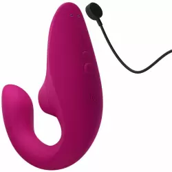 Компактный вибратор-кролик Womanizer Blend с бесконтактной клиторальной стимуляцией, 13,8 см, малиновый