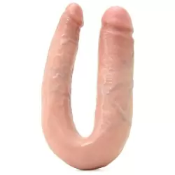 Фаллоимитатор двухголовый U-образный Double Trouble Large большой – телесный