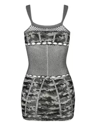 Платье-сетка со вставками в стиле милитари (Obsessive) – S/L