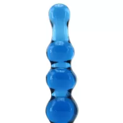 Анальная елочка из стекла Crystal Ripples – голубая