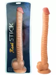 Огромный реалистичный фаллоимитатор с мошонкой Toyfa RealStick Nude 11” на присоске – телесный