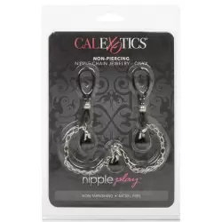 Зажимы на соски Chain Jewelry - Onyx на цепочке с подвесками –  черный