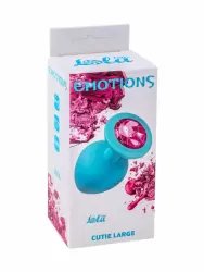 Анальная пробка Emotions Cutie Large Turquoise pink crystal 4013-03Lola