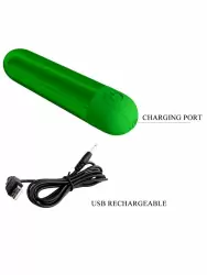 Перезаряжаемая вибропуля Baile Kiwi, 10 режимов, 8 см, зеленая