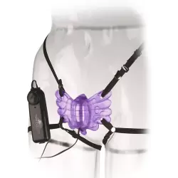 Клиторальный стимулятор-бабочка Classix Butterfly Strap-On - фиолетовый