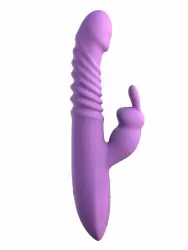 Изогнутый вибратор-кролик Pipedream Her Thrusting Silicone Rabbit, 24 см, с поступательными движениями, вращением, нагревом