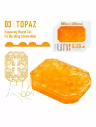 Нереалистичный мастурбатор Tenga Uni Topaz, 5,8 см, ТПЭ, оранжевый