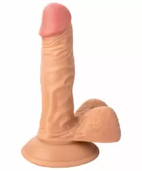 Реалистичный фаллоимитатор с мошонкой TOYFA RealStick Nude 5,5” на присоске – телесный