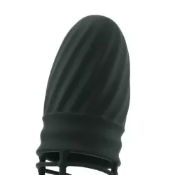 Насадка удлинитель Silicone Gladiator Extension с кольцом на мошонку – черная	