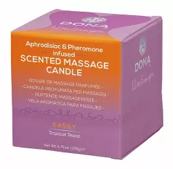 Массажная свеча Dona Let Me Tease You Sassy с феромонами – тропический, 135 г