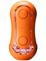 Яркий мастурбатор Tenga Flip ORB Sunset, рельефный, 18 см, оранжевый