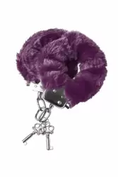 Металлические наручники с мехом TOYFA - фиолетовый