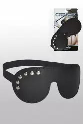 Строгая кожаная маска Sitabella Chrome Collection – черный с серебристым