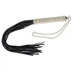 Мини плеть со стразами Bad Kitty Rhinestones Mini Whip - черный