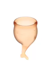 Набор менструальных чаш Satisfyer Feel secure Menstrual Cup, 15 и 20 мл, силикон, оранжевый
