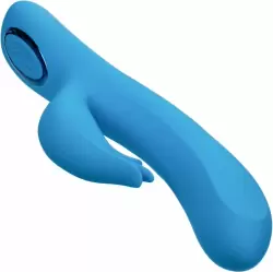 Изогнутый вибратор-кролик AZURE COLLECTION - FLUTTER G, 22,8 см, силикон, голубой