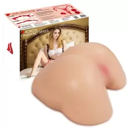 Adel Real HIPS Мастурбатор-полуторс, анус и вагина, с двойным слоем материала