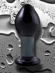 Большая анальная пробка Crystal Premium Glass - Charcoal