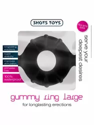 Рельефное эрекционное кольцо Gummy Ring, 9,8 см, размер L, черный