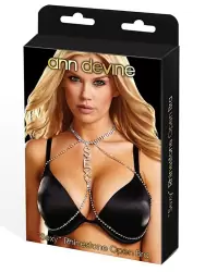 Украшение для груди Ann Devine - Sexy Rhinestone Open Bra – серебристый