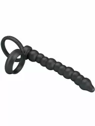 Эрекционное кольцо Baile Dillion с анальными бусами, с подхватом мошонки, 13 см