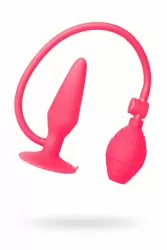 Розовая надувная анальная втулка TOYFA POPO Pleasure - 11 см  