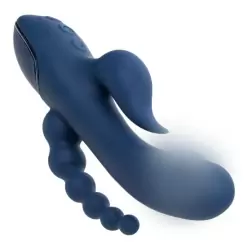 Тройной вибратор III Triple Orgasm, 20,5 см, 20 режимов, синий