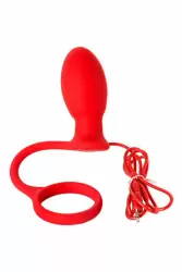 Анальная втулка с вибропулей и эрекционным кольцом TOYFA Black&Red – красный