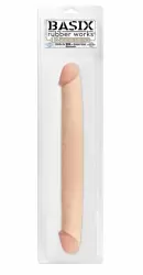 Двойной фаллоимитатор Basix 12 - Flesh