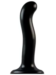 Изогнутый фаллоимитатор Strap-On-Me Dildo Point P&G, 19 см, силикон, черный