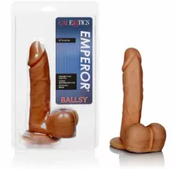 Реалистичный фаллоимитатор  Emperor Balls с мошонкой - мулат