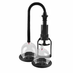 Вакуумные помпы для сосков Deluxe Vibrating Nipple Pleasure Cups с вибрацией - прозрачный