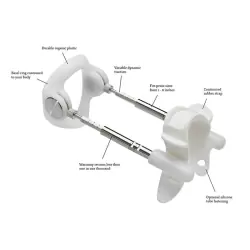 Набор для увеличения пениса Jes-Extender Titanium в алюминиевом кейсе – серебристый с белым