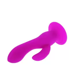 Двойной вибростимулятор Alvin на присоске – розовый