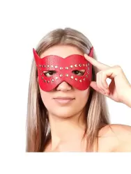 Маска кожаная Sitabella открытая – красный