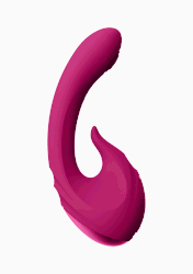 Изогнутый вибратор-кролик Shots toys Miki, с тремя моторами, 17 см, силикон, розовый