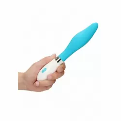 Яркий вибратор Athamas, 22,8 см, 10 скоростей, небесно-голубой