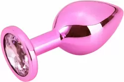 Розовая алюминиевая анальная пробка Small