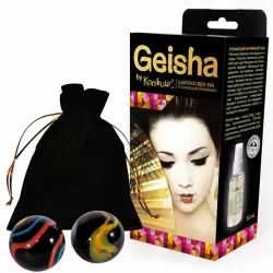 Набор Kanikule Geisha: вагинальные шарики Ben-wa и сужающий лубрикант - оникс