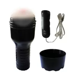 Реалистичная вагина в футляре Pink Lady с вибрацией и проводным пультом – телесный