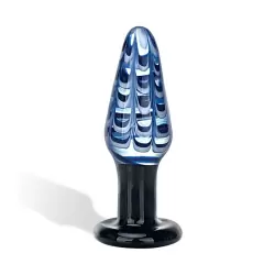 Гламурная анальная пробка Europa с узорами – синий