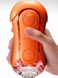 Яркий мастурбатор Tenga Flip ORB Sunset, рельефный, 18 см, оранжевый